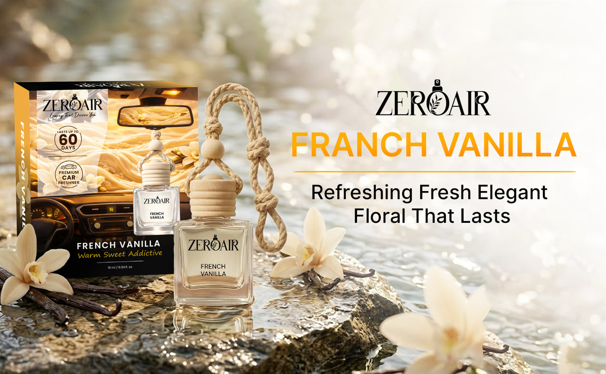 French Vanilla Long Lasting Car Perfume | Non Alcoholic Hanging Car Freshener