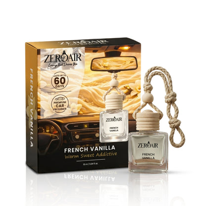 French Vanilla Long Lasting Car Perfume | Non Alcoholic Hanging Car Freshener