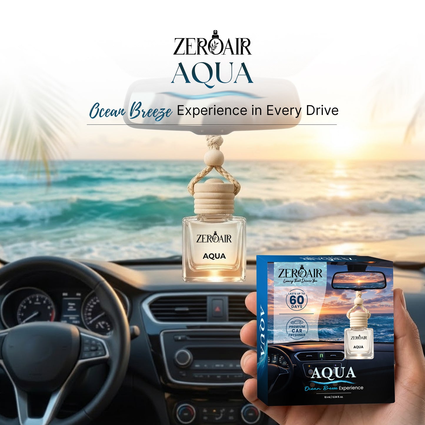 ZeroAir Aqua Hanging Car Perfume
