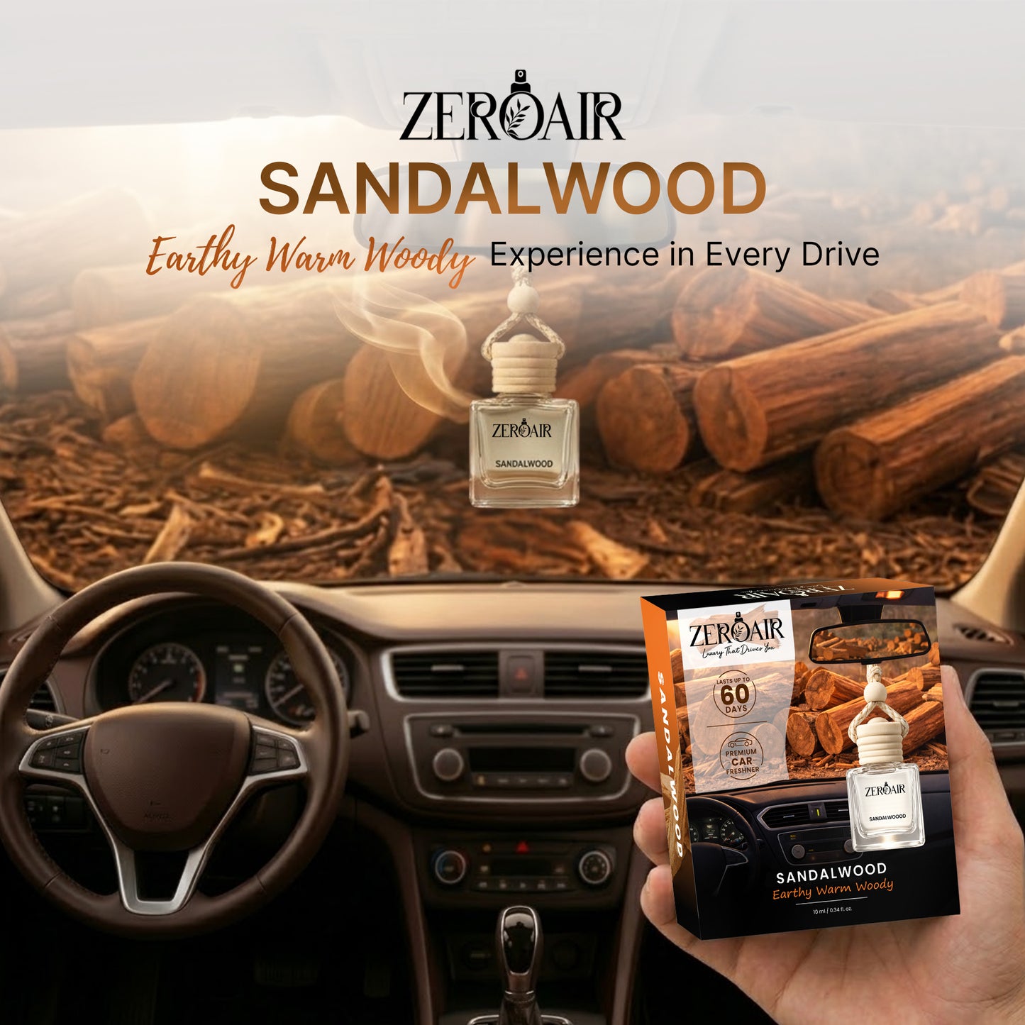 ZeroAir Sandalwood Hanging Car Perfume