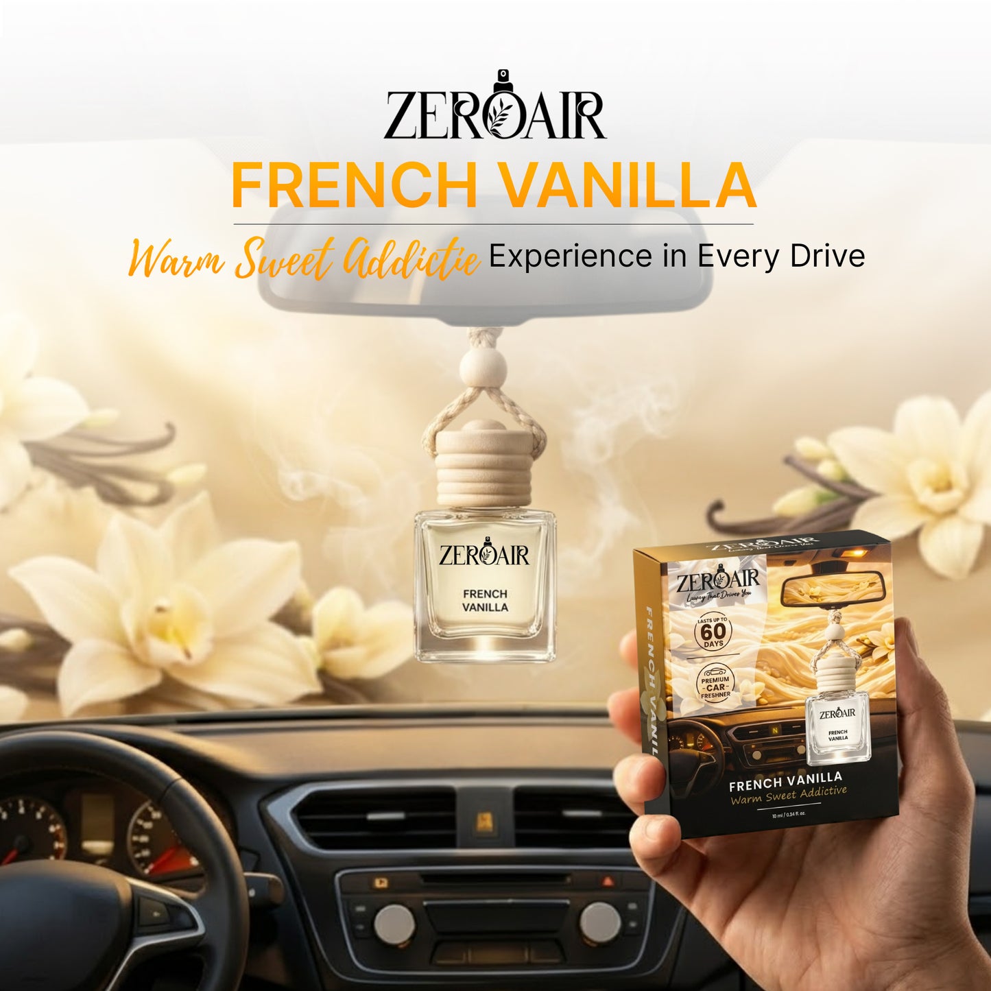 ZeroAir French Vanilla Hanging Car Perfume