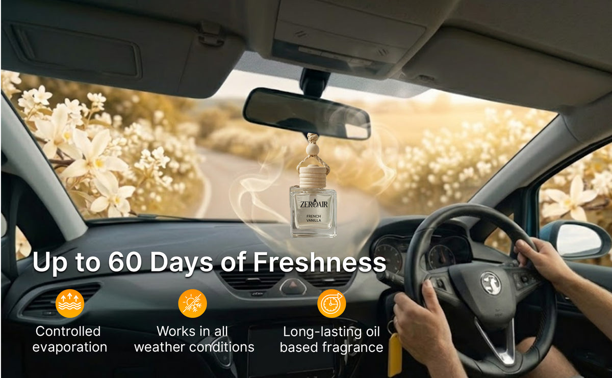French Vanilla Long Lasting Car Perfume | Non Alcoholic Hanging Car Freshener