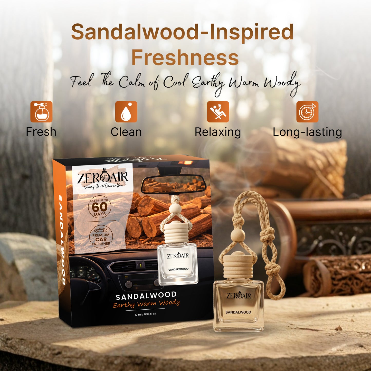 ZeroAir Sandalwood Hanging Car Perfume