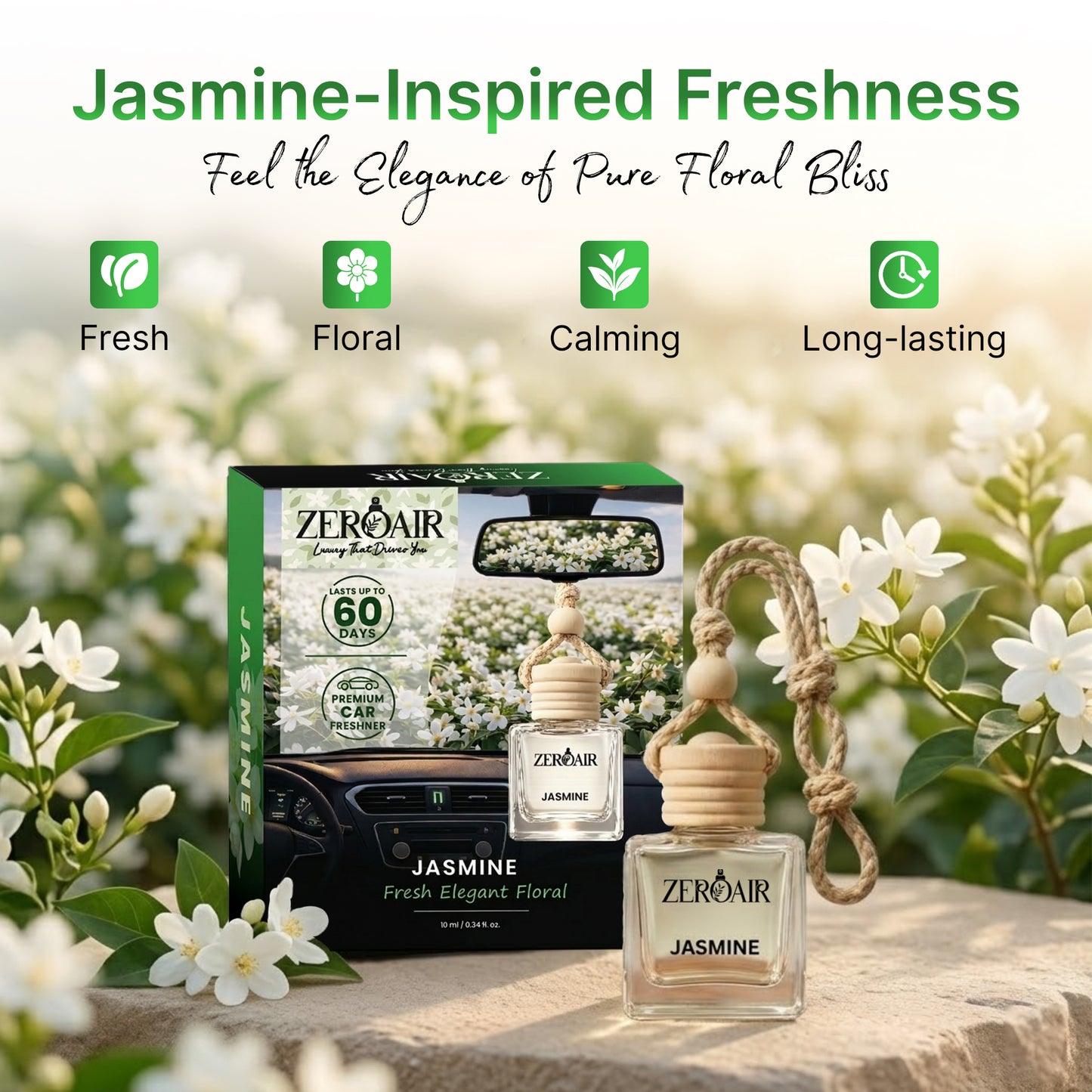 ZeroAir Jasmine Hanging Car Perfume