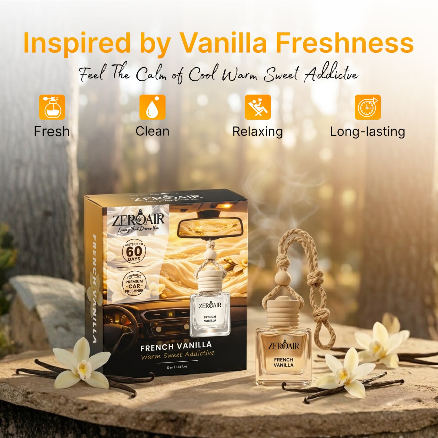 ZeroAir French Vanilla Hanging Car Perfume