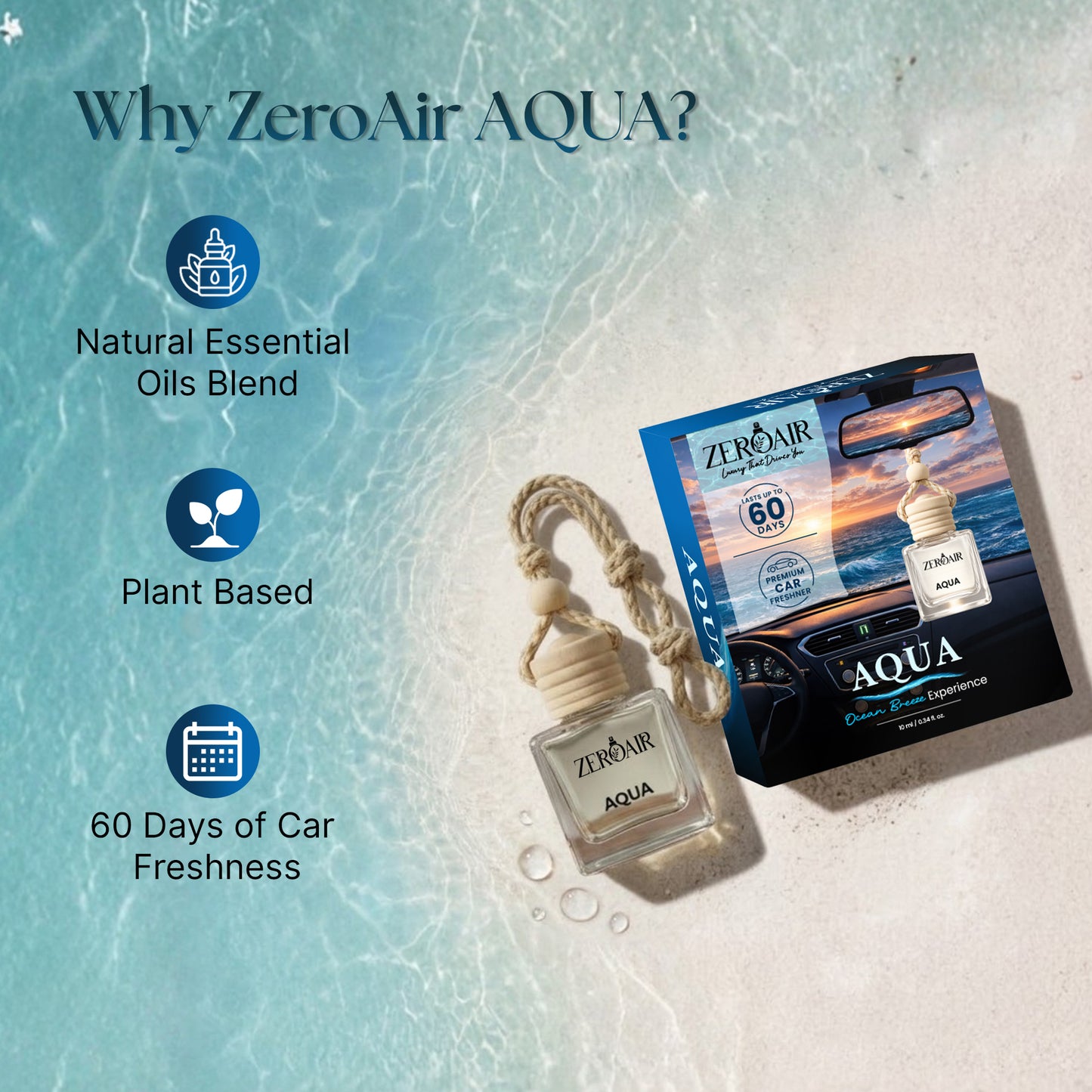 ZeroAir Aqua Hanging Car Perfume