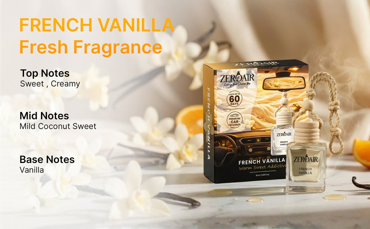 French Vanilla Long Lasting Car Perfume | Non Alcoholic Hanging Car Freshener