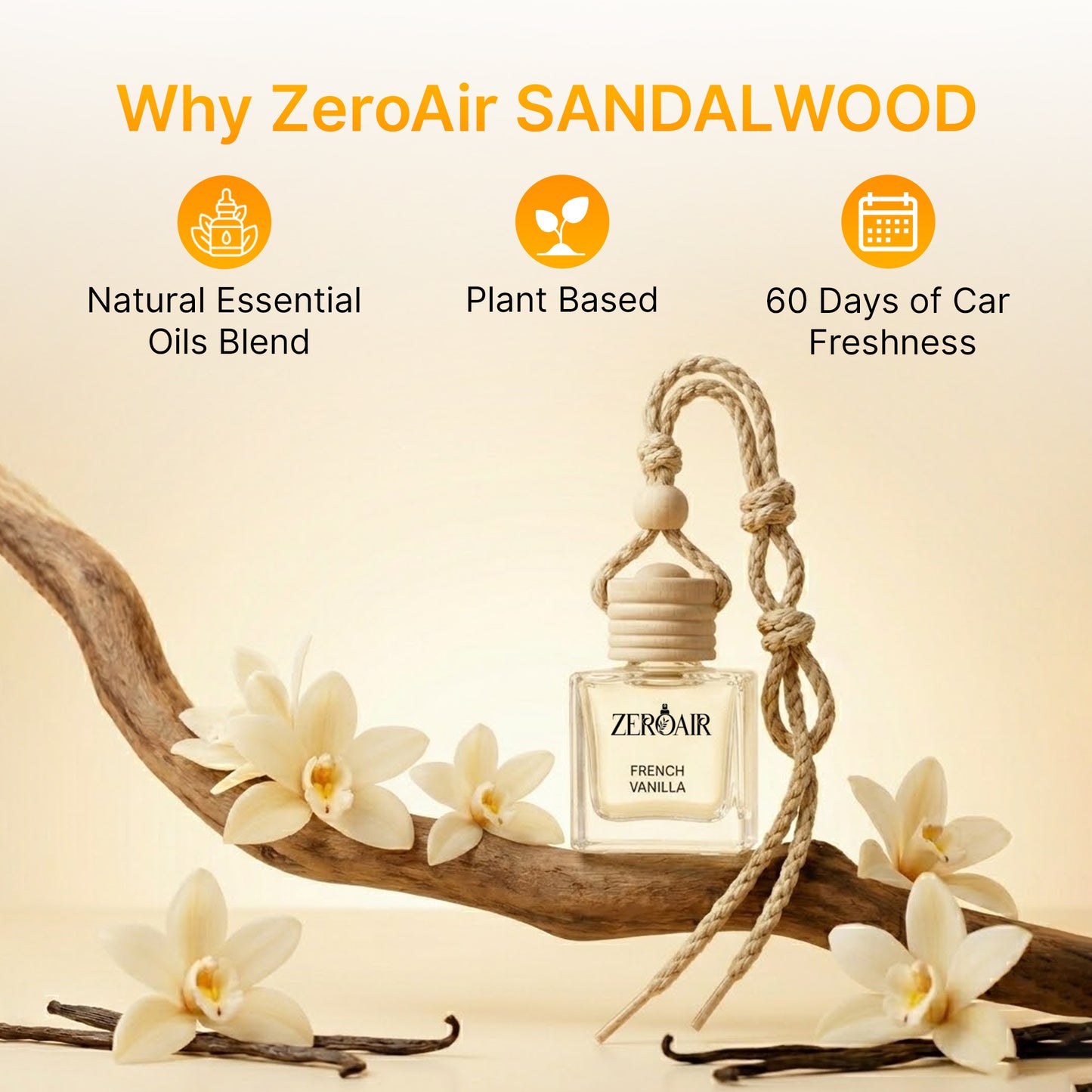 ZeroAir French Vanilla Hanging Car Perfume