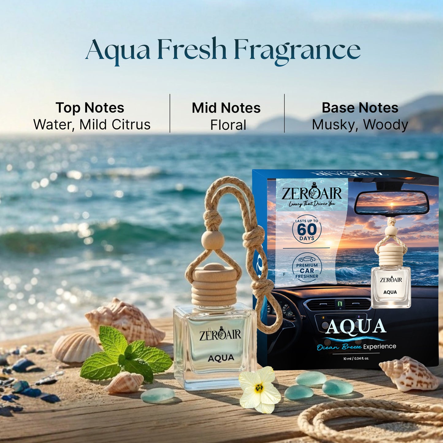 ZeroAir Aqua Hanging Car Perfume