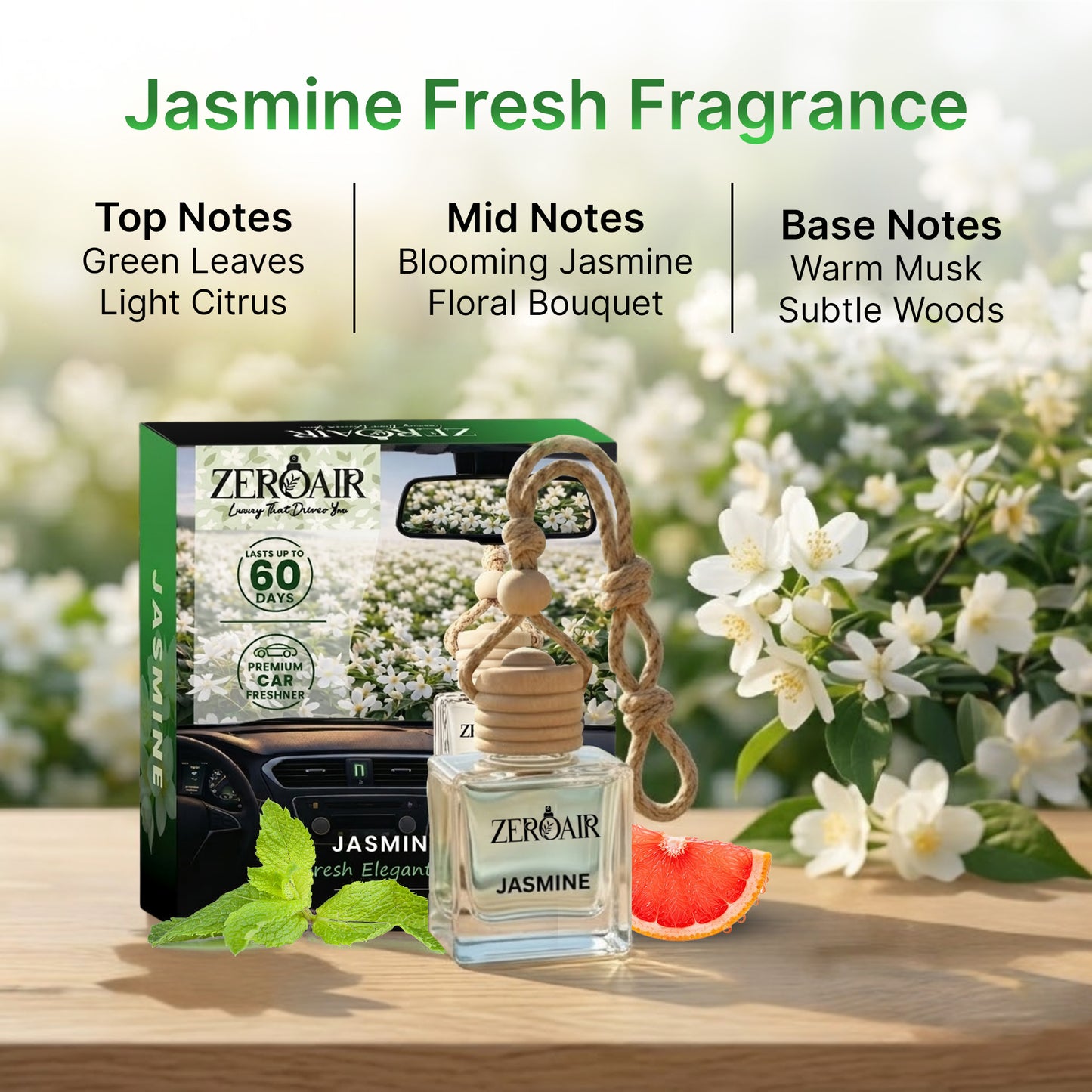 ZeroAir Jasmine Hanging Car Perfume