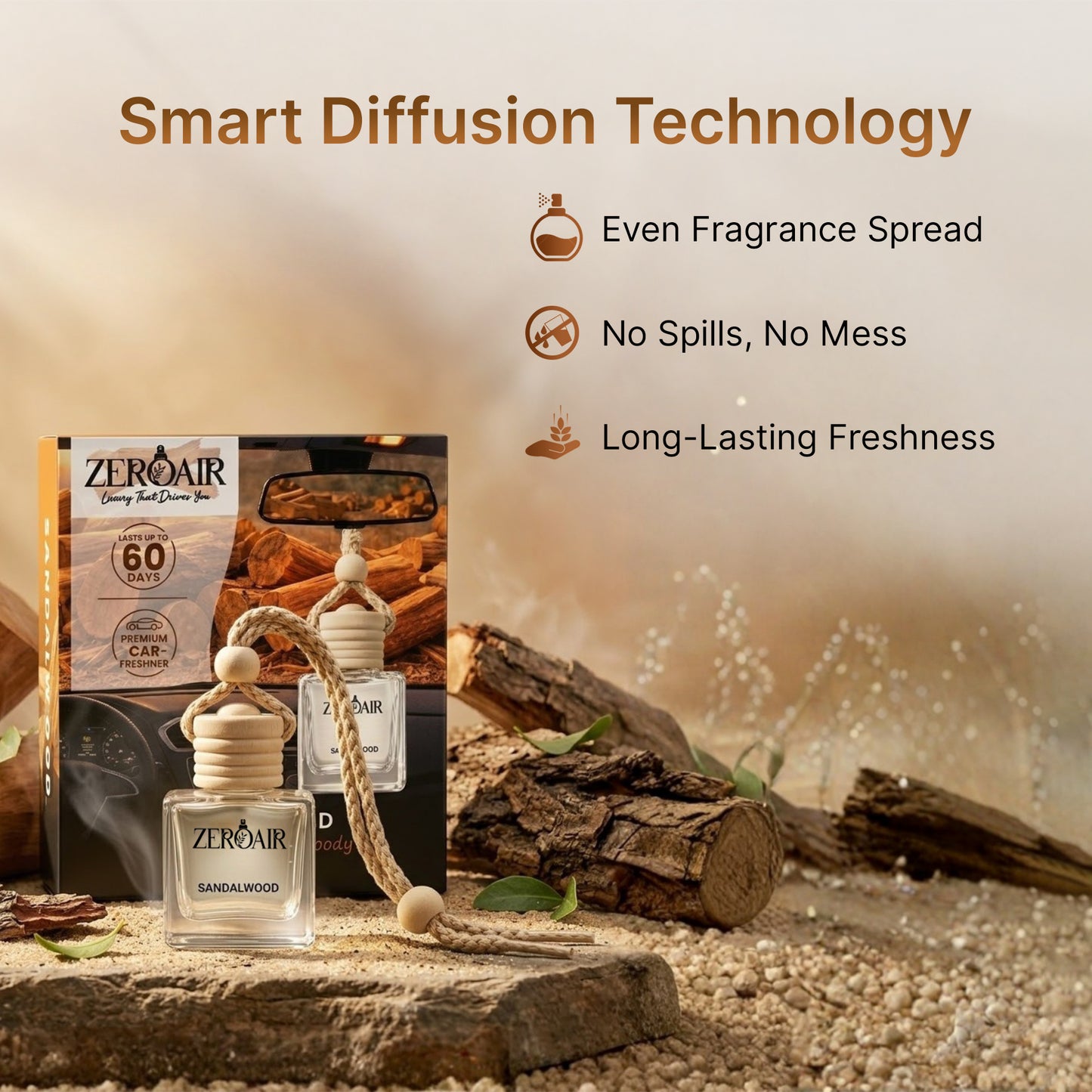 ZeroAir Sandalwood Hanging Car Perfume
