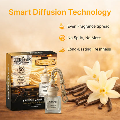 French Vanilla Long Lasting Car Perfume | Non Alcoholic Hanging Car Freshener